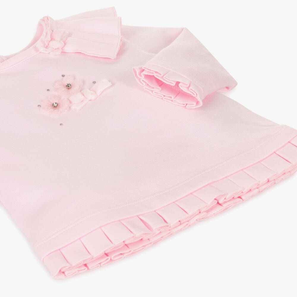 Mintini Baby-Baby Girls Pink Cotton Shorts Set | Childrensalon Outlet