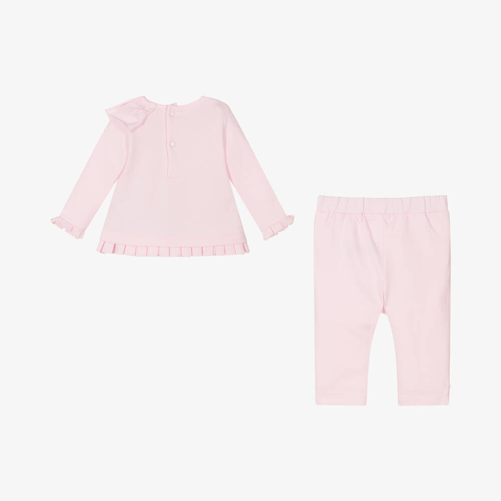 Mintini Baby-Baby Girls Pink Cotton Trouser Set | Childrensalon Outlet