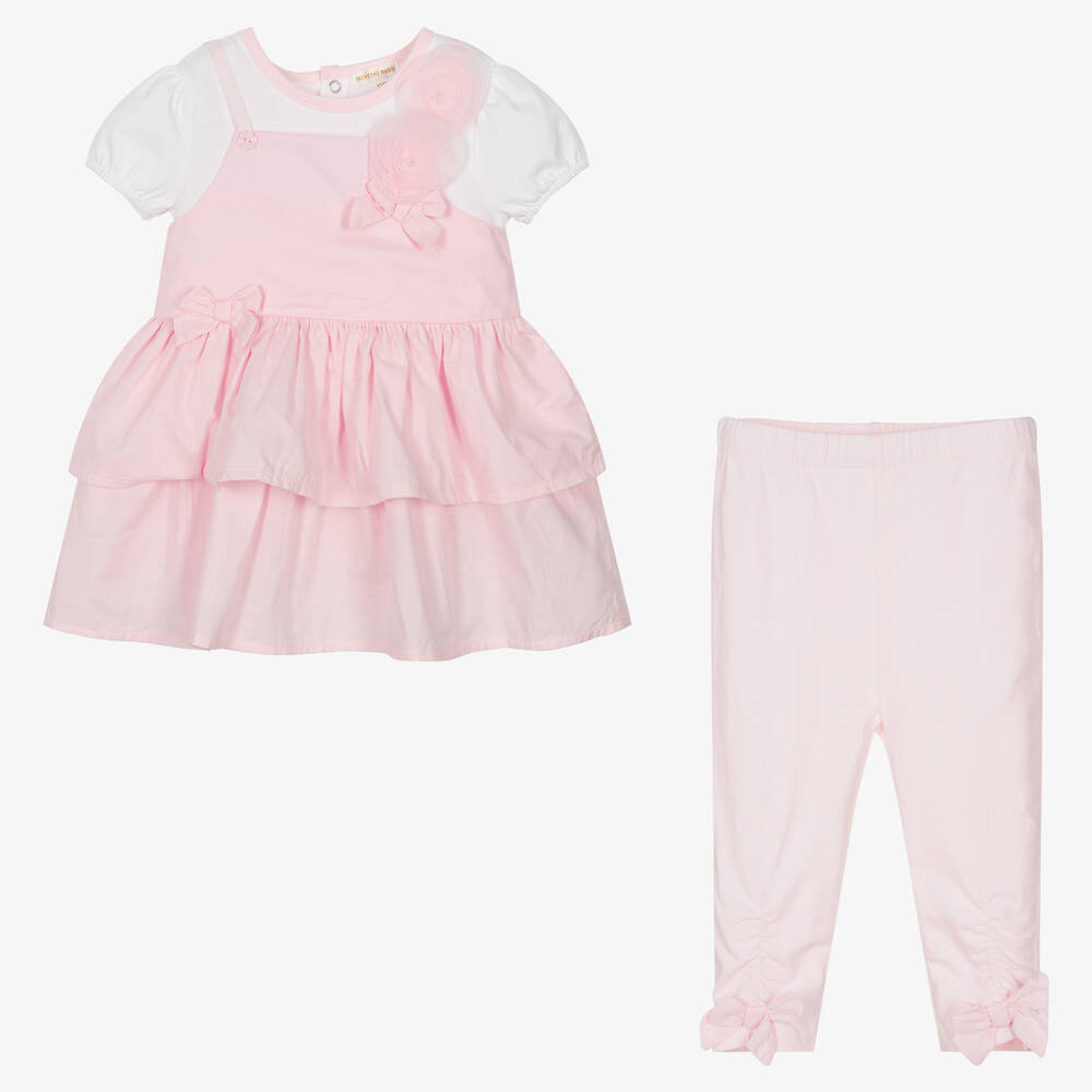 Mintini Baby-Baby Girls Pink Dress & Leggings Set | Childrensalon Outlet