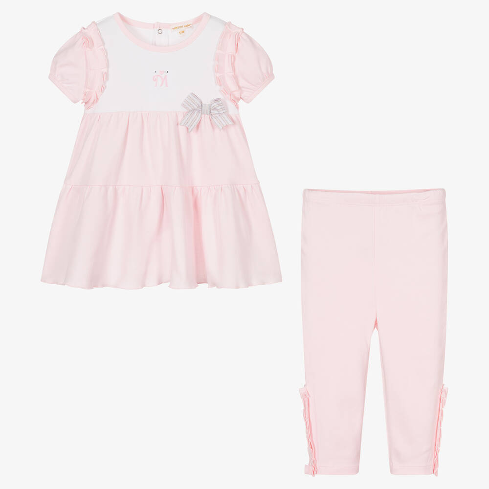 Mintini Baby-Baby Girls Pink Dress & Leggings Set | Childrensalon Outlet