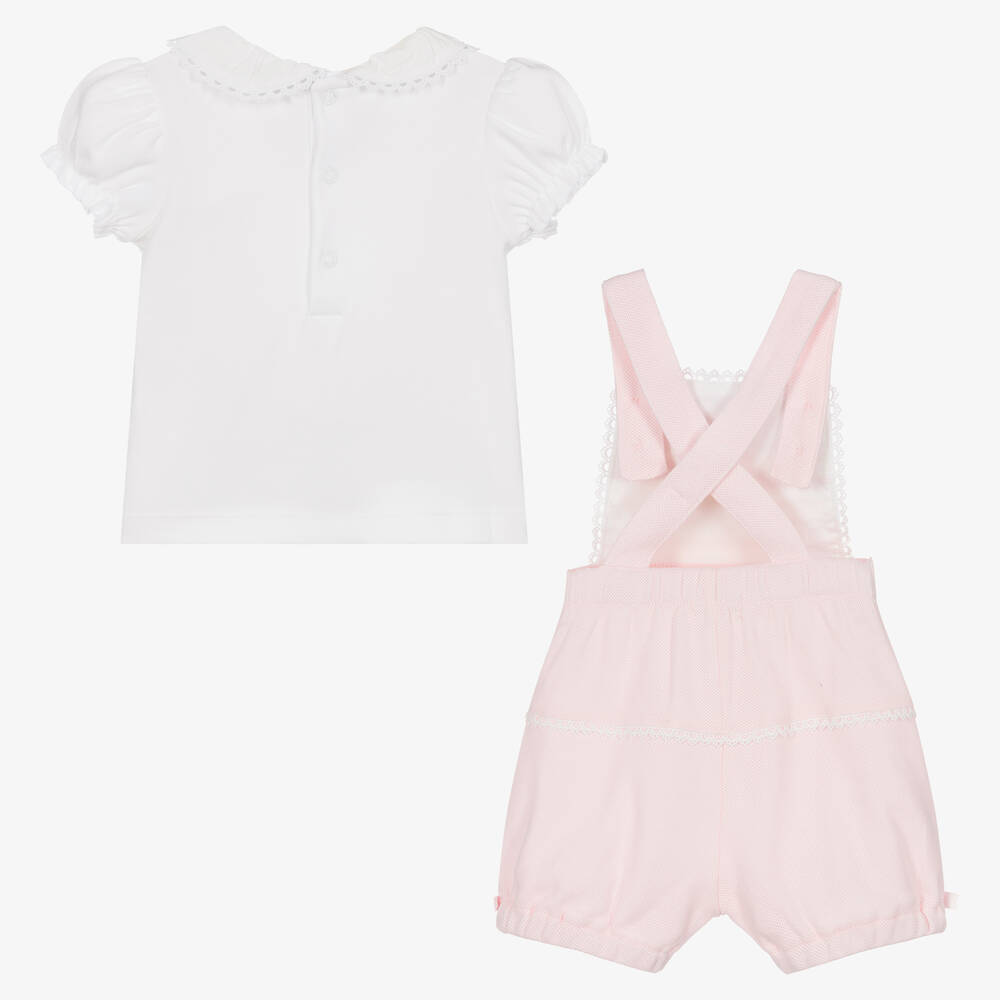 Baby girl short dungarees sales