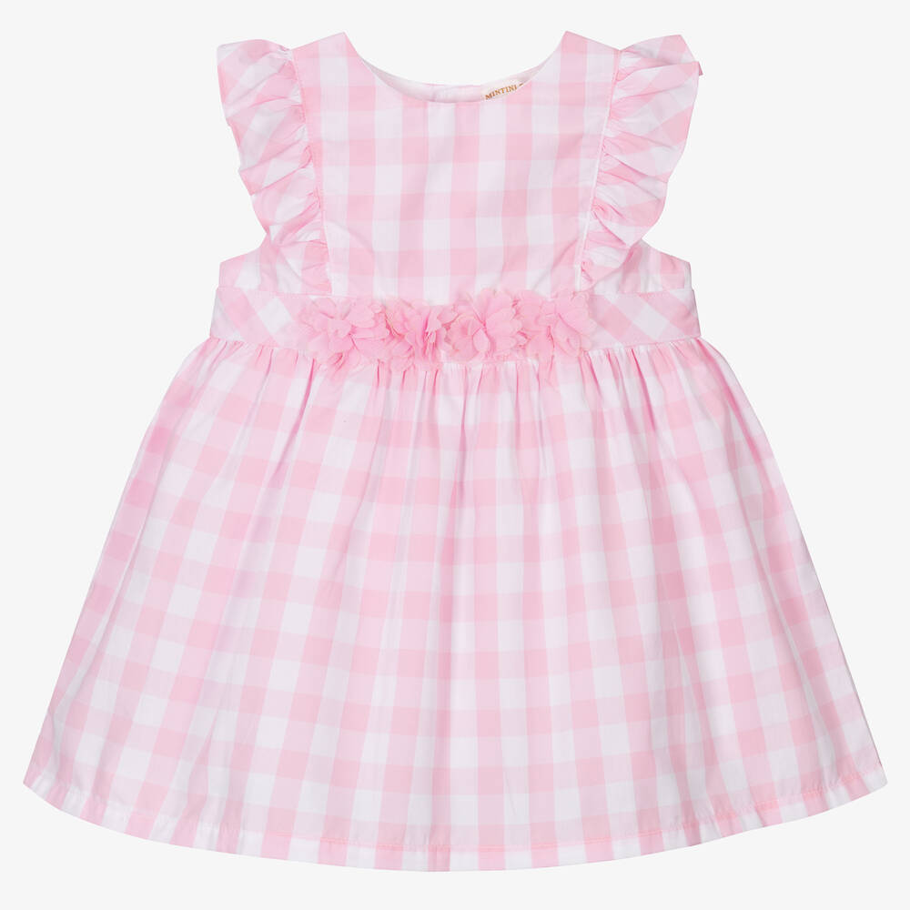 Mintini Baby - Baby Girls Pink Gingham Dress | Childrensalon
