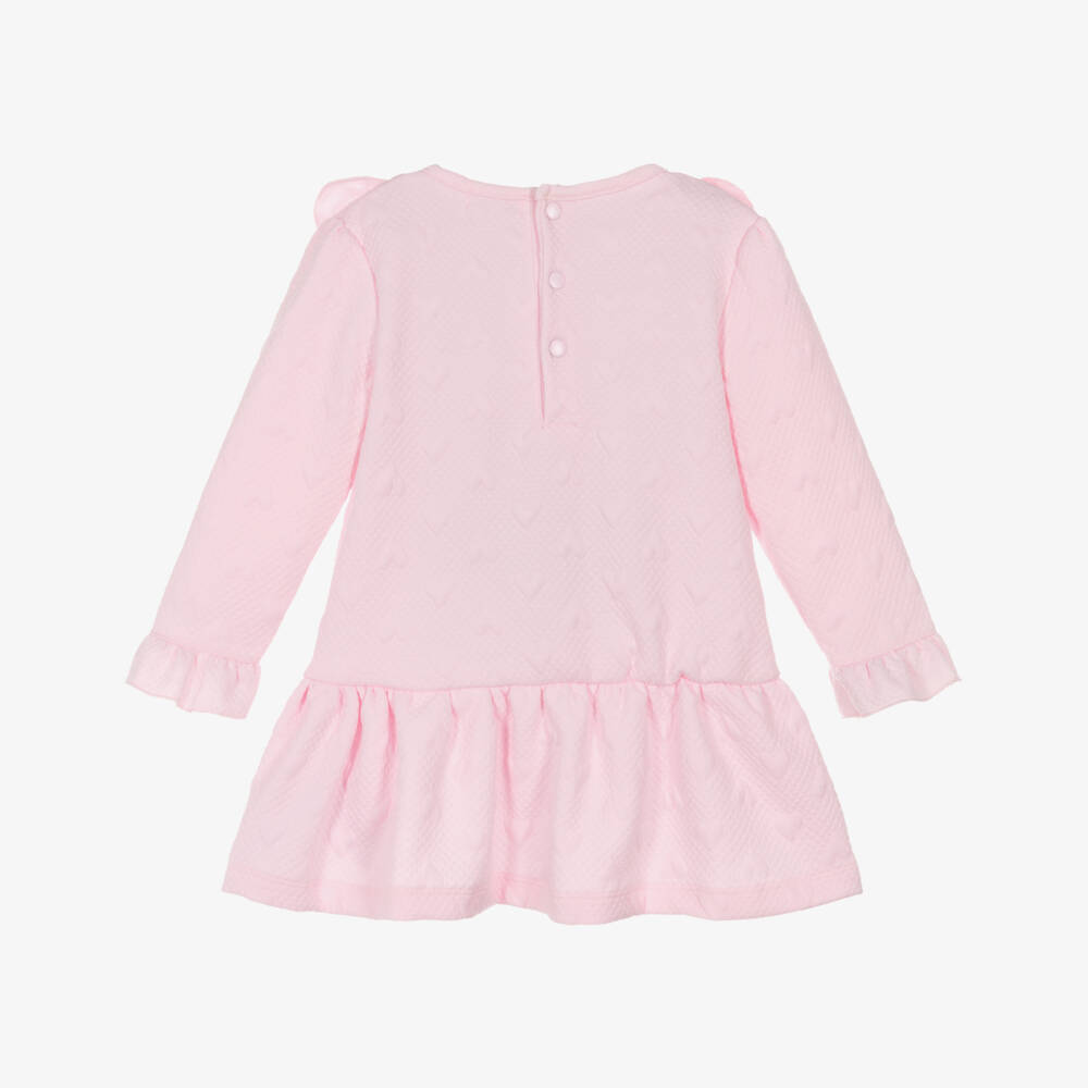 Mintini Baby-Baby Girls Pink Jersey Dress with Ruffles & Bow | Childrensalon Outlet