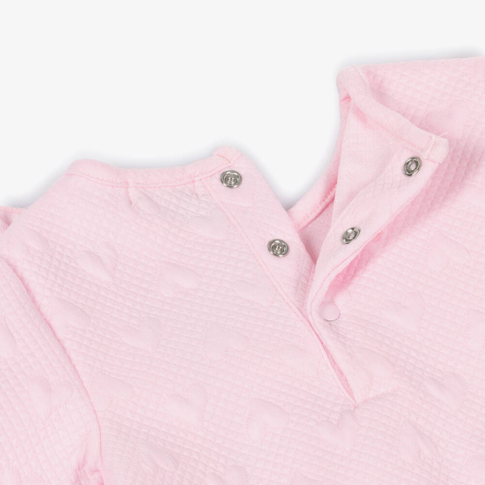 Mintini Baby-Baby Girls Pink Jersey Dress with Ruffles & Bow | Childrensalon Outlet