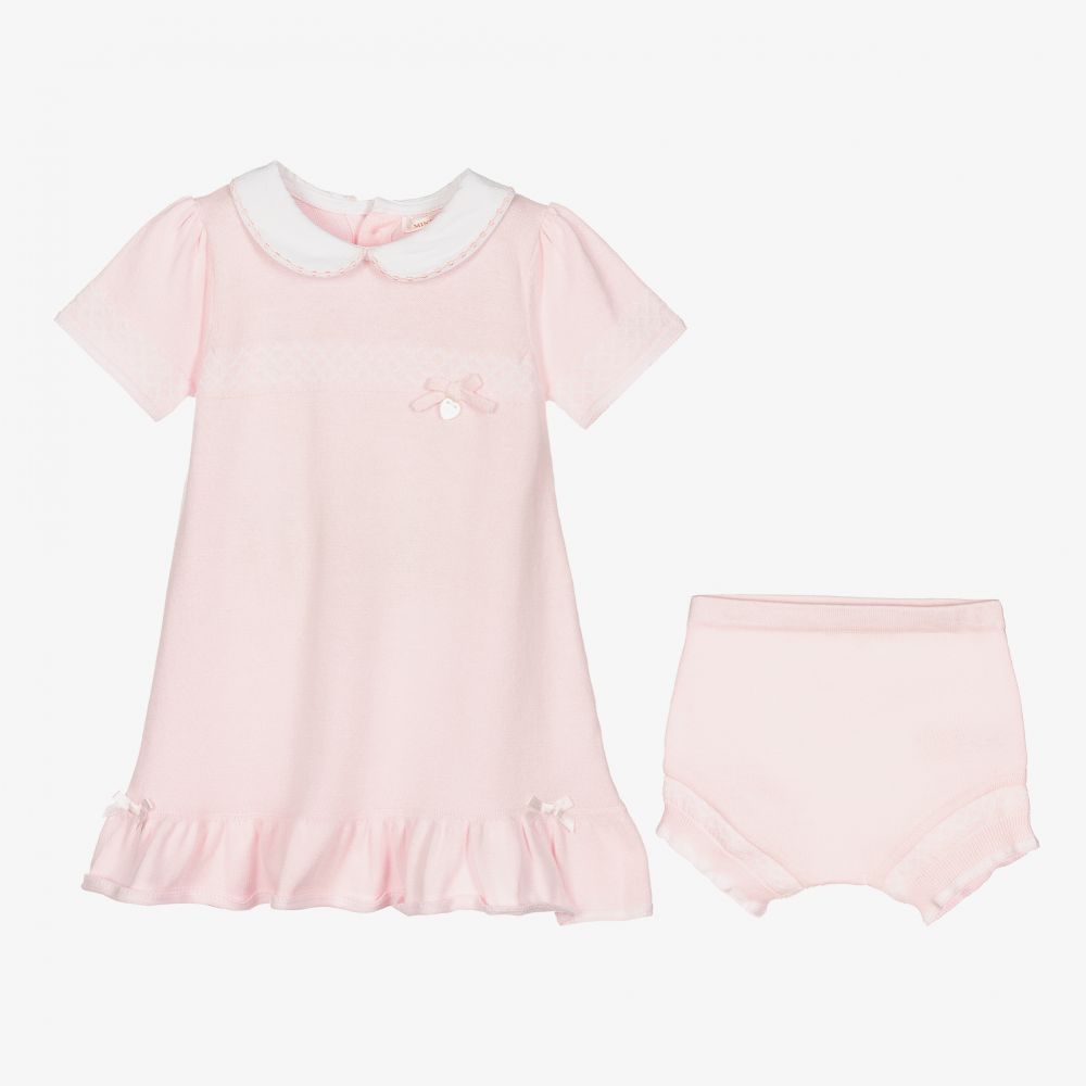 Mintini Baby-Baby Girls Pink Knit Dress Set | Childrensalon Outlet