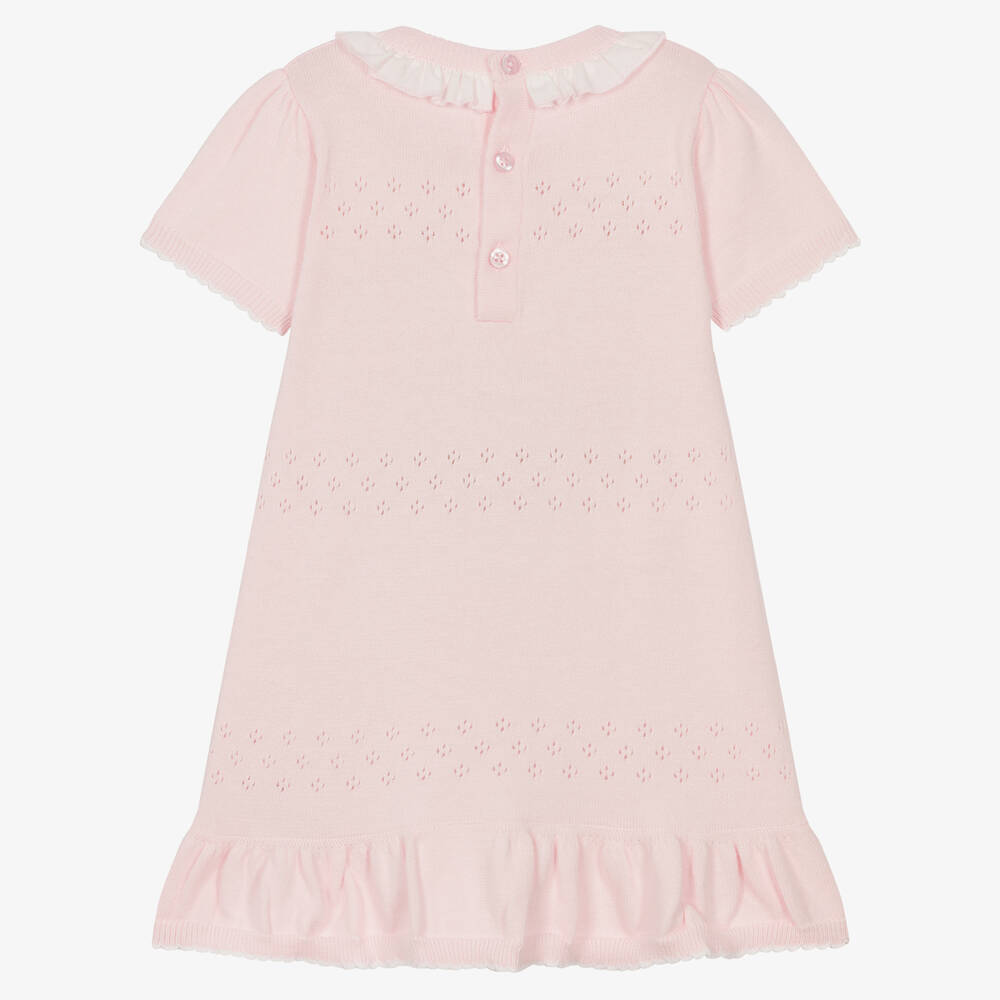 Mintini Baby-Baby Girls Pink Knitted Dress | Childrensalon Outlet