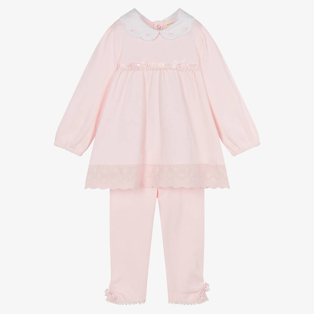 Mintini Baby-Baby Girls Pink Leggings Set | Childrensalon Outlet