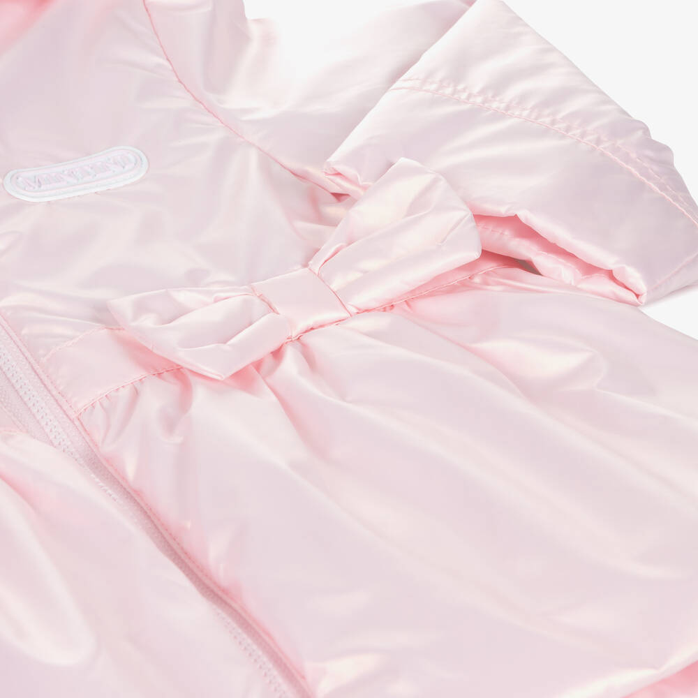 Mintini Baby-Baby Girls Pink Padded Bow Jacket | Childrensalon Outlet