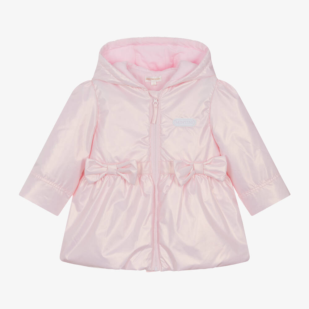 Mintini Baby Baby Girls Pink Padded Bow Jacket Childrensalon Outlet