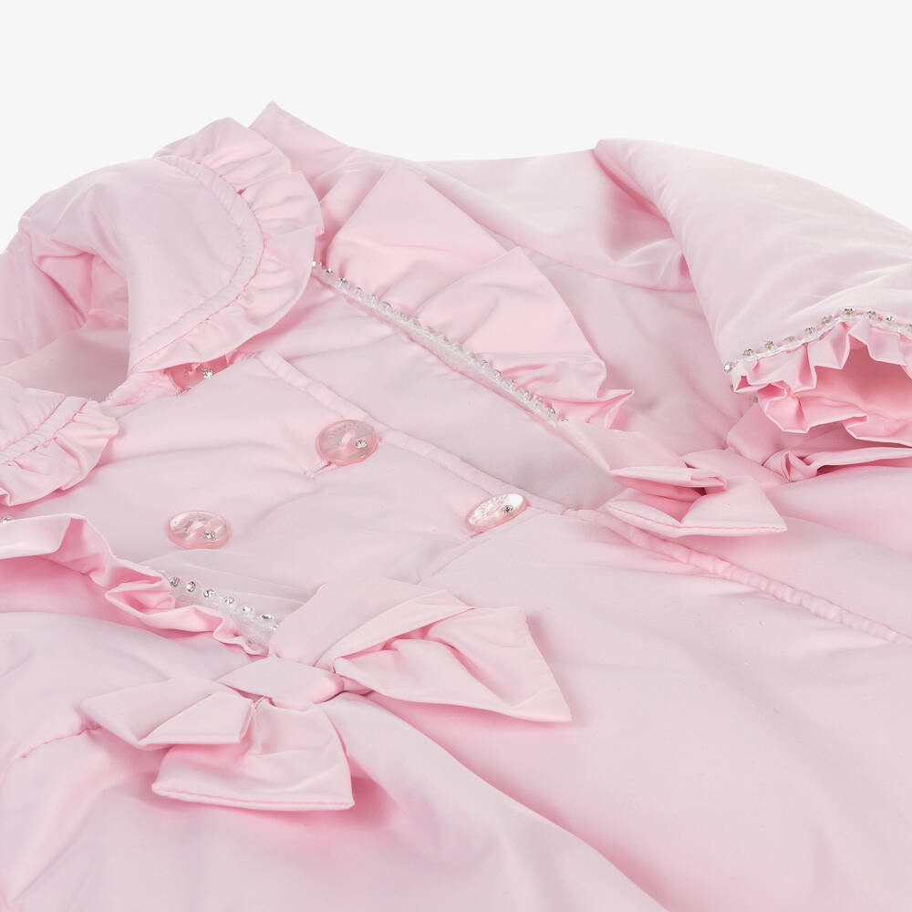 مينتيني بيبي-معطف مبطن لون زهري للبنات الرضع | Childrensalon Outlet