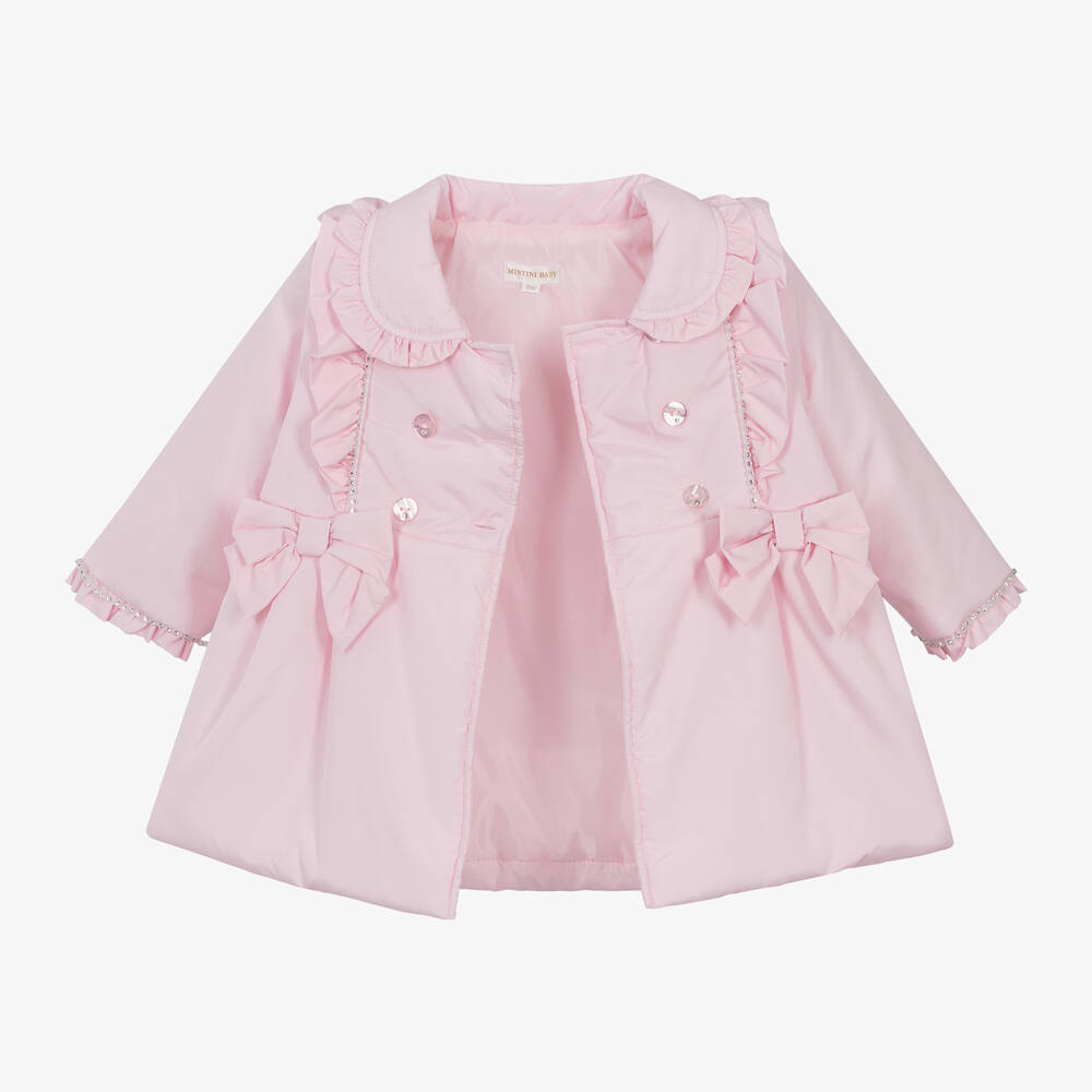 مينتيني بيبي-معطف مبطن لون زهري للبنات الرضع | Childrensalon Outlet