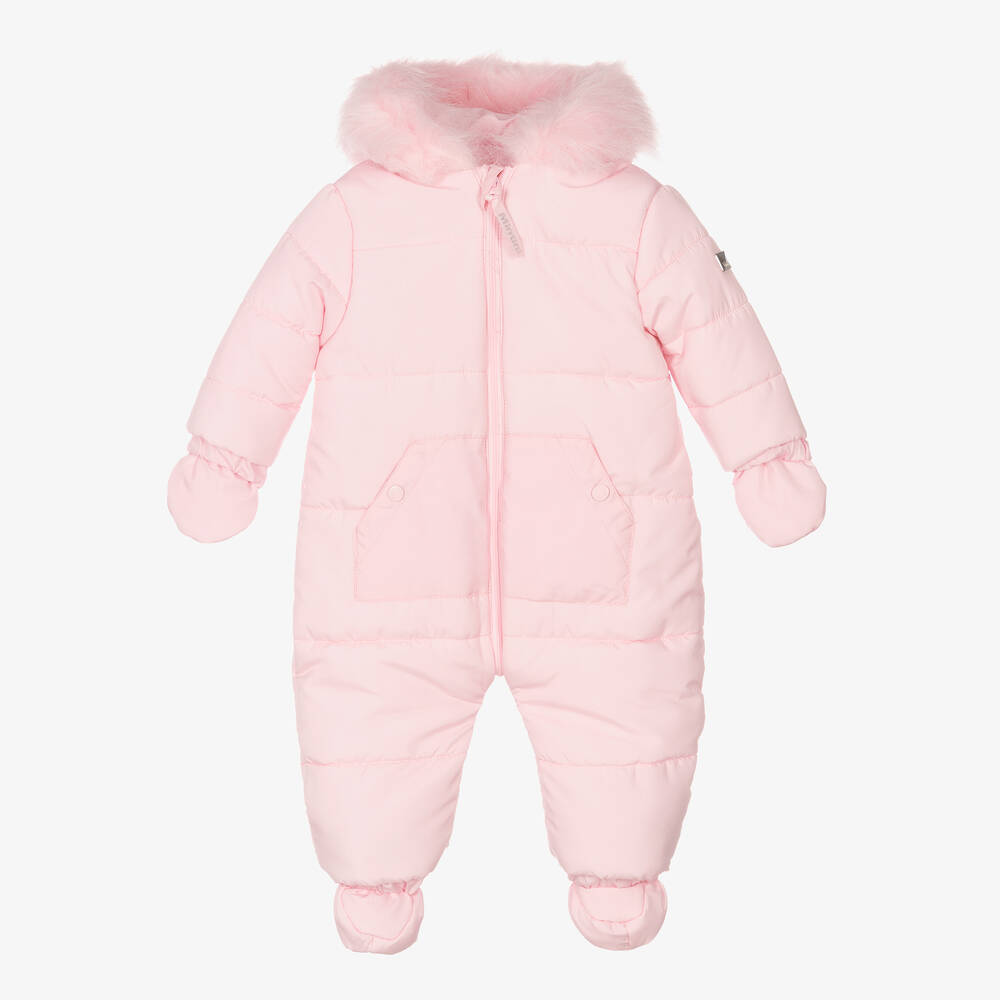 Mintini Baby Baby Girls Pink Padded Snowsuit Childrensalon Outlet