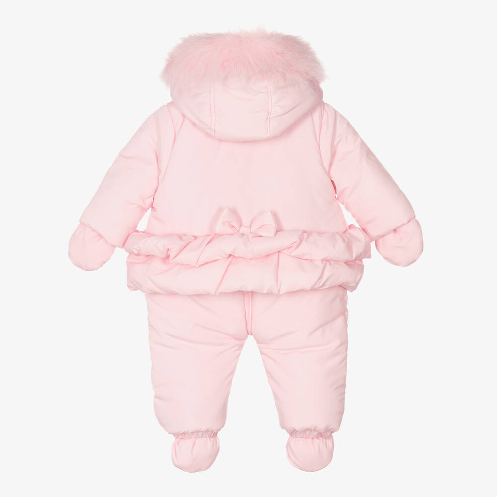 Baby girl pink snowsuit clearance