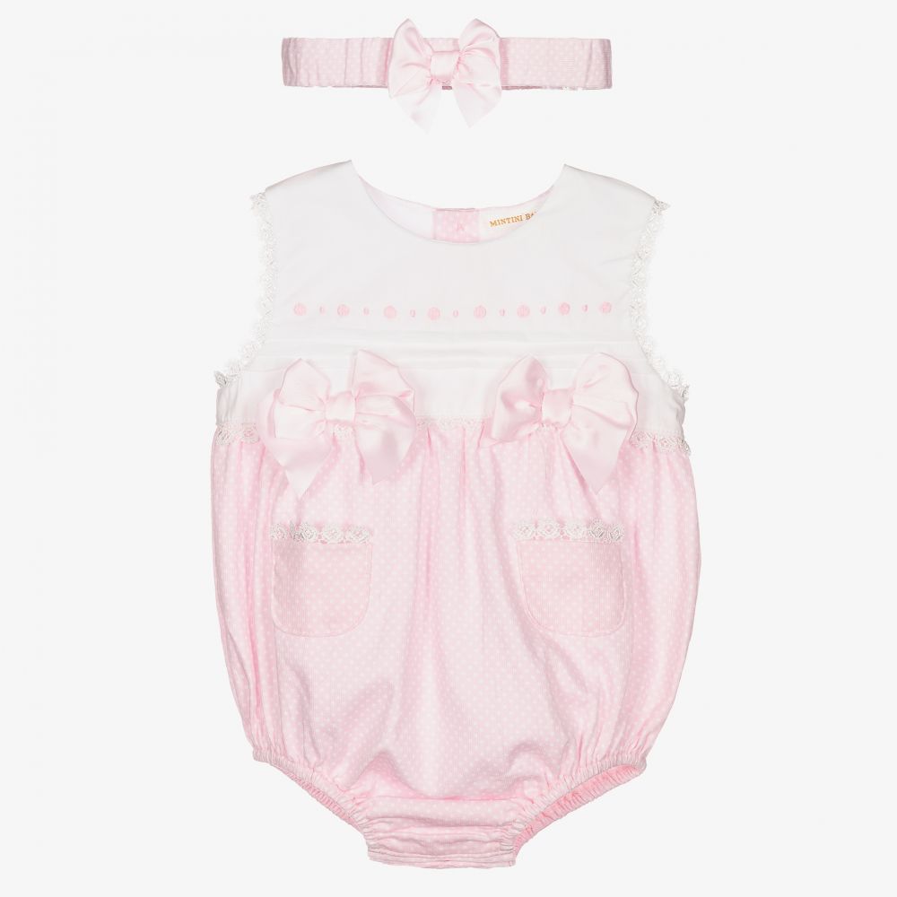 Mintini Baby - Baby Girls Pink Shortie Set | Childrensalon