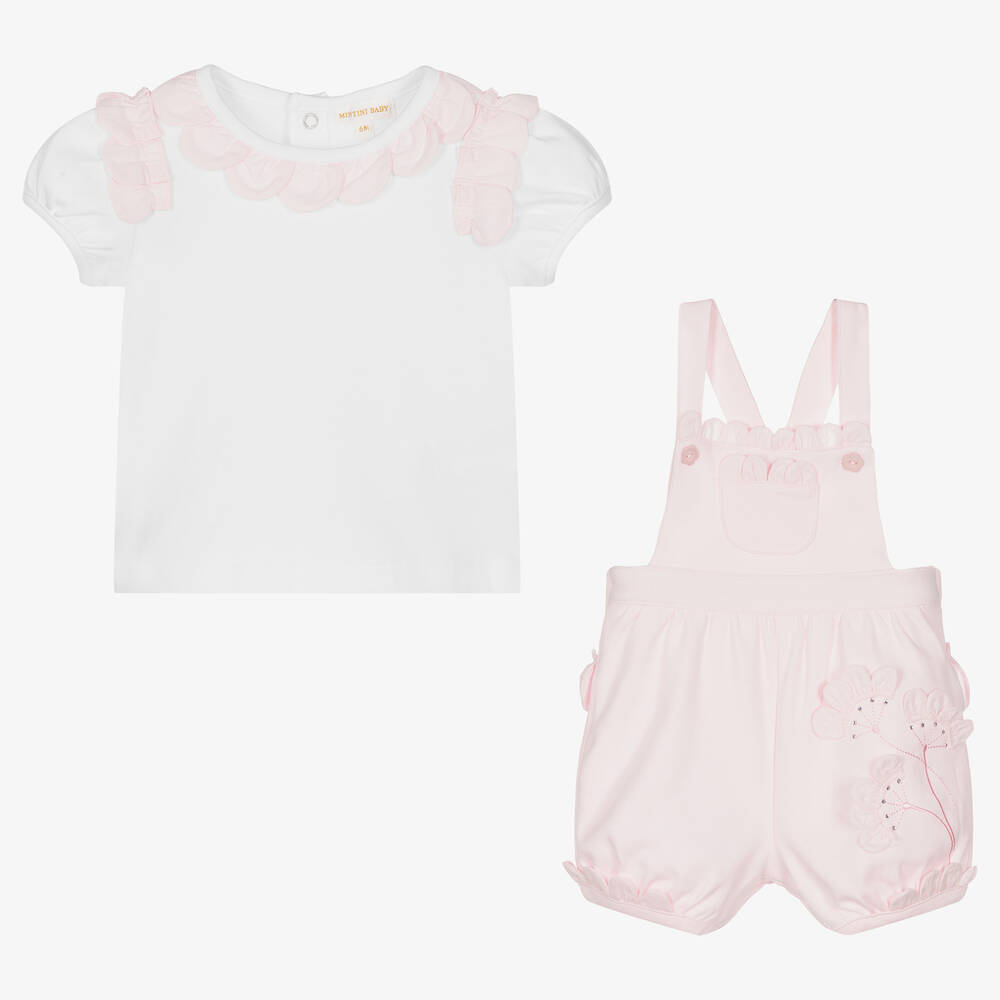 Mintini Baby-Baby Girls Pink Shorts Set | Childrensalon Outlet