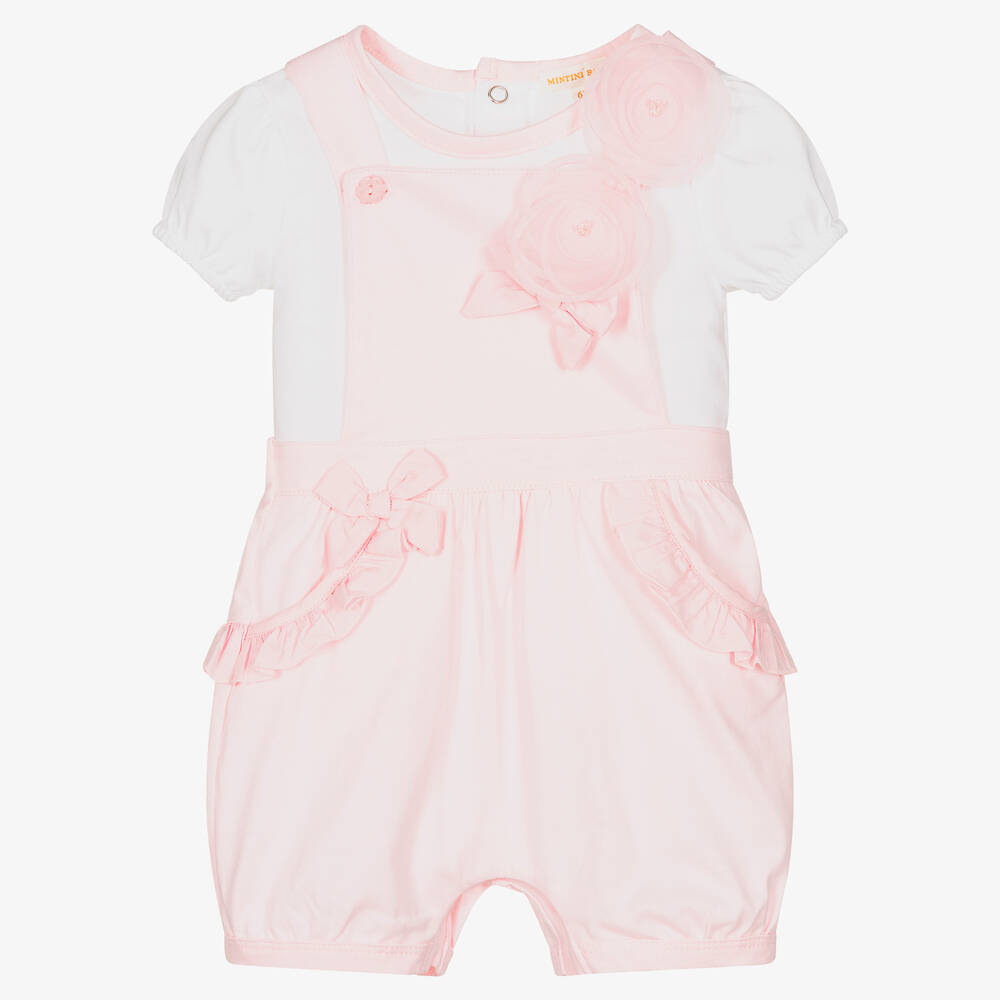 Mintini Baby - Baby Girls Pink Shorts Set | Childrensalon