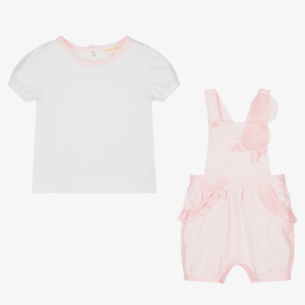 Mintini Baby-Baby Girls Pink Shorts Set | Childrensalon Outlet