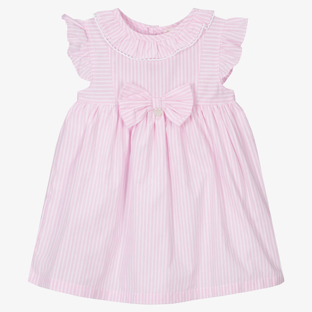 Mintini Baby - Baby Girls Pink Striped Cotton Shortie | Childrensalon
