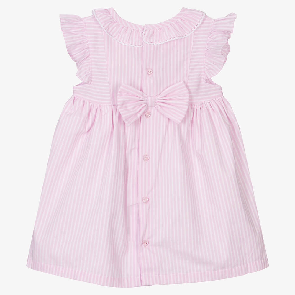 Mintini Baby-Baby Girls Pink Striped Cotton Shortie | Childrensalon Outlet