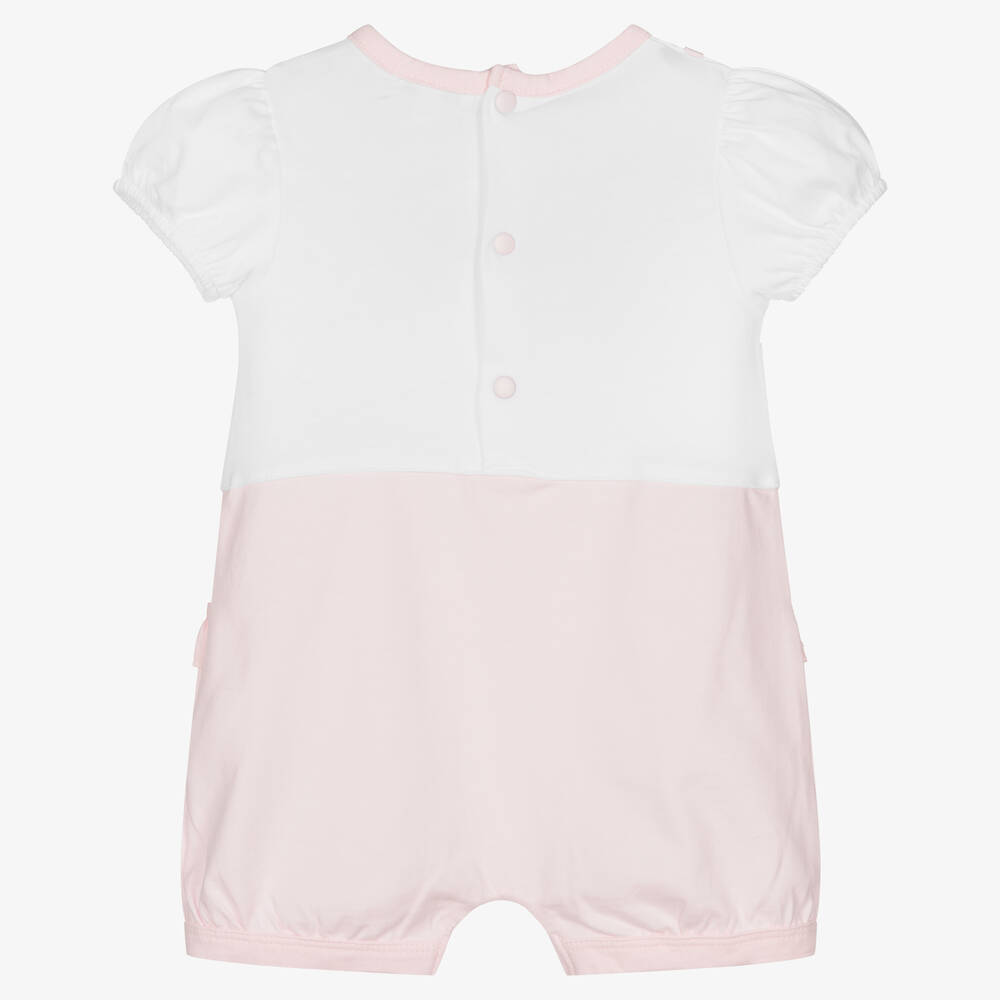 Mintini Baby-Baby Girls Pink & White Shortie | Childrensalon Outlet