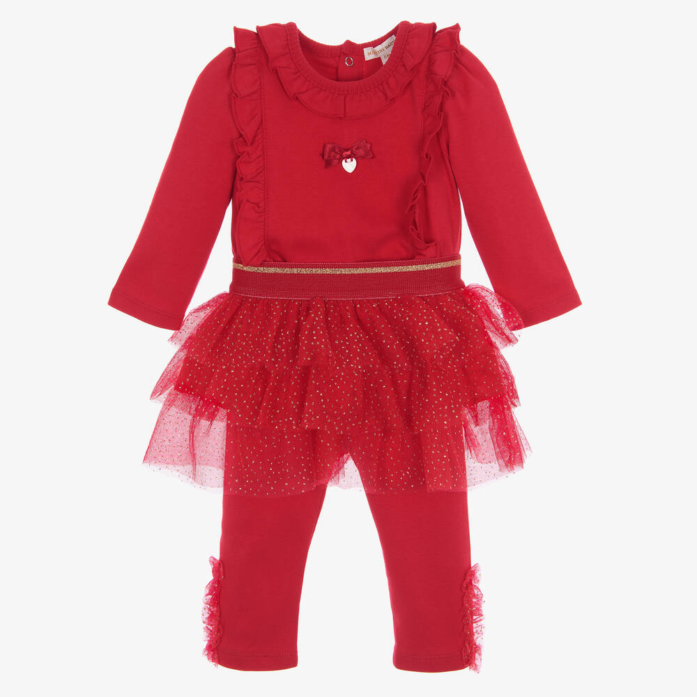 Red best sale leggings baby