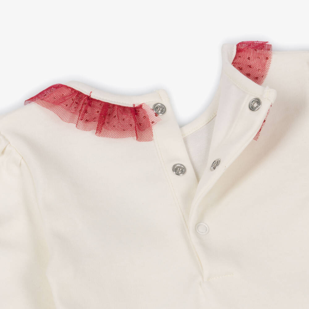 Mintini Baby-Baby Girls Red Pinafore Dress & Ivory Top Set  | Childrensalon Outlet