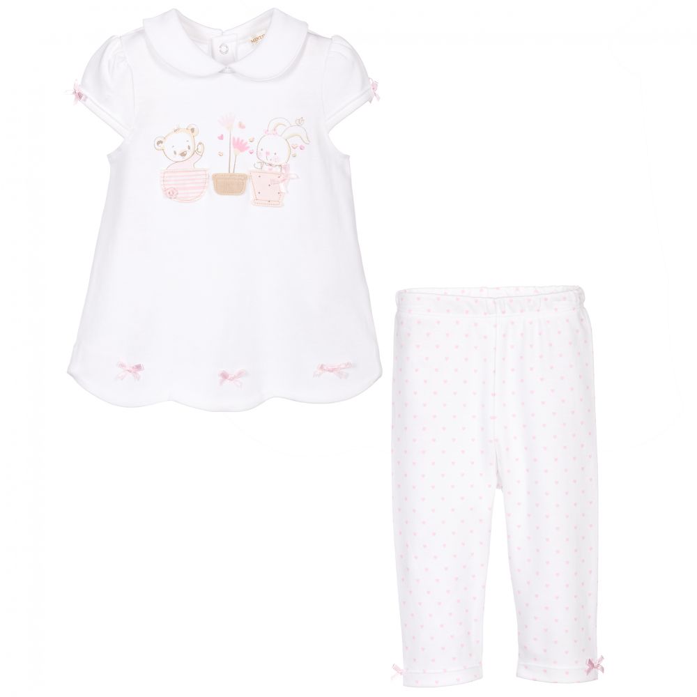 Mintini Baby Baby Girls White Leggings Set Childrensalon Outlet