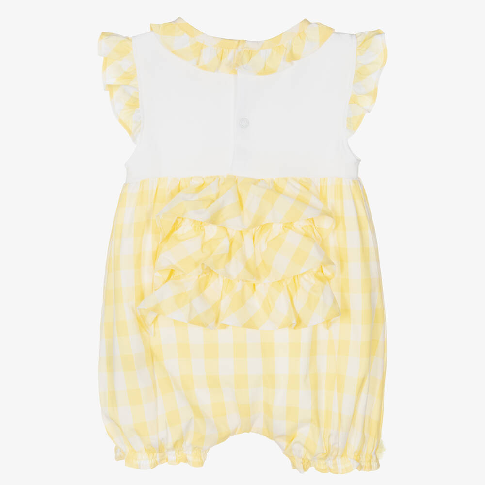 Mintini Baby-Baby Girls Yellow Cotton Shortie | Childrensalon Outlet
