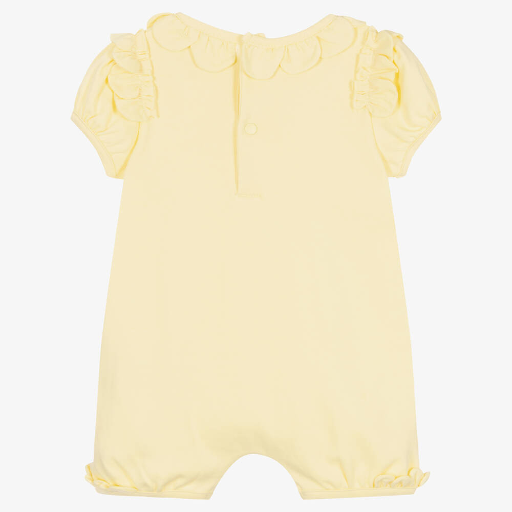 Mintini Baby-Baby Girls Yellow Cotton Shortie | Childrensalon Outlet