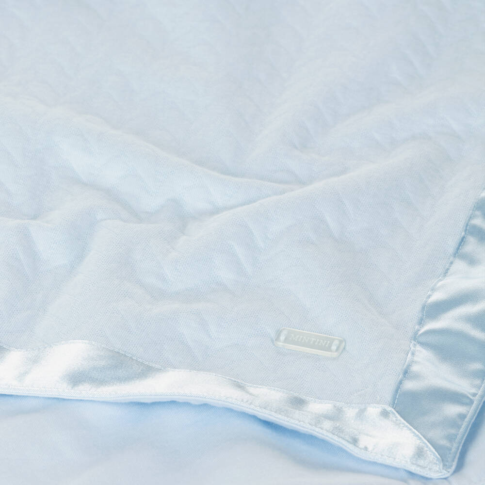 Mintini Baby Blue Cotton Baby Blanket (76cm) Childrensalon Outlet