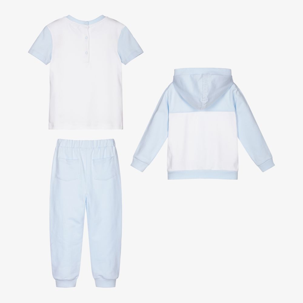 Mintini Baby-Blue & White Tracksuit Set | Childrensalon Outlet