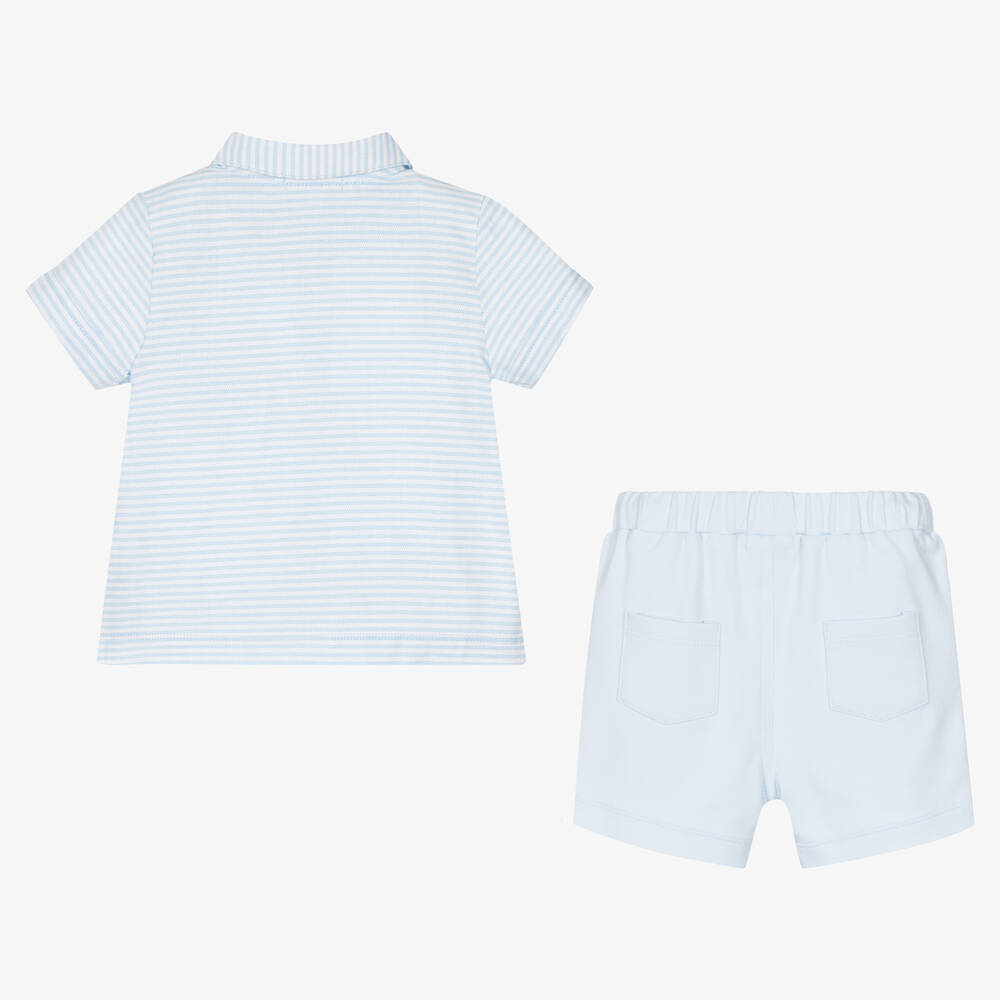 Mintini Baby Boys Blue Cotton Shorts Sets Childrensalon Outlet