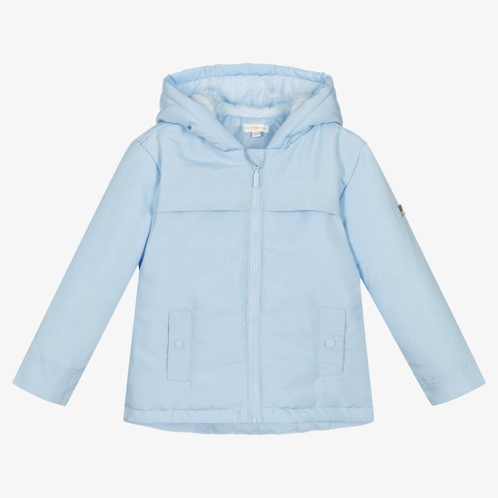 Mintini Baby - Boys Blue Hooded Jacket | Childrensalon