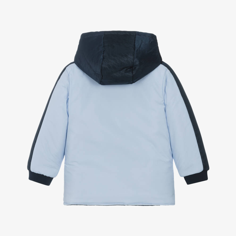 Mintini Baby-Boys Reversible Blue Hooded Jacket | Childrensalon Outlet