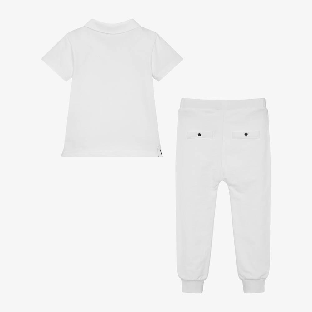 Mintini Baby-Boys White Cotton Trouser Set | Childrensalon Outlet