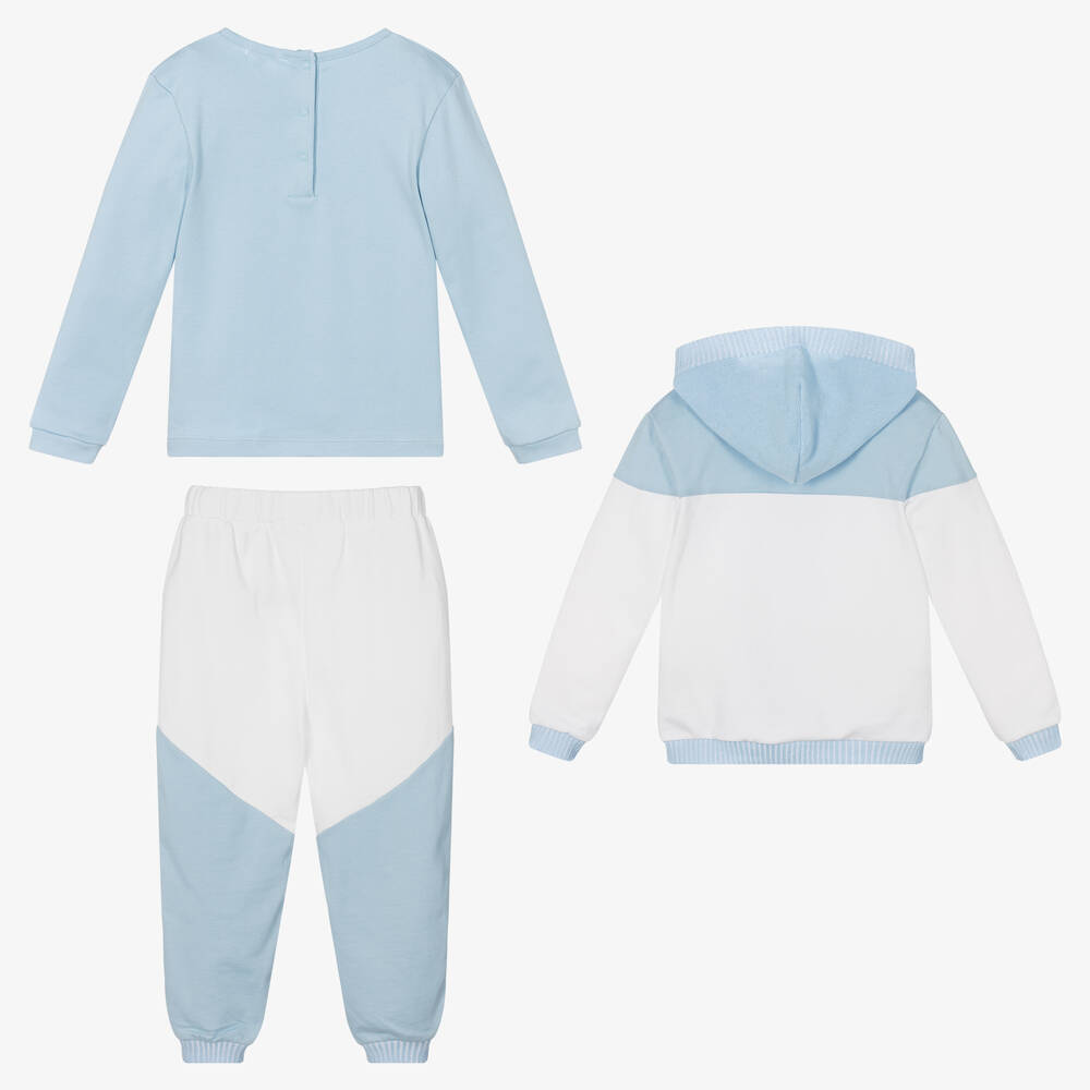Mintini Baby-Girls Blue & White Tracksuit | Childrensalon Outlet