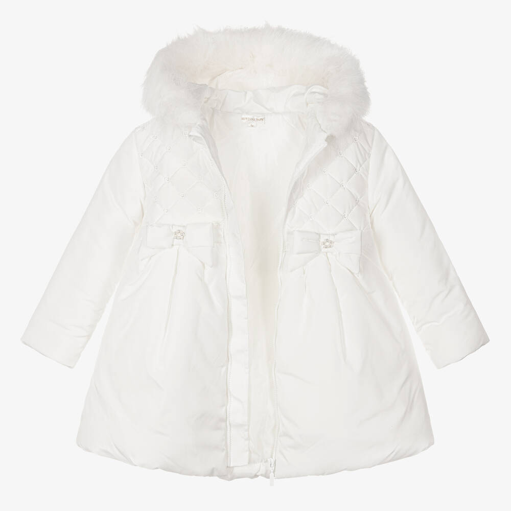 Mintini Baby-Girls Ivory Padded Coat | Childrensalon Outlet