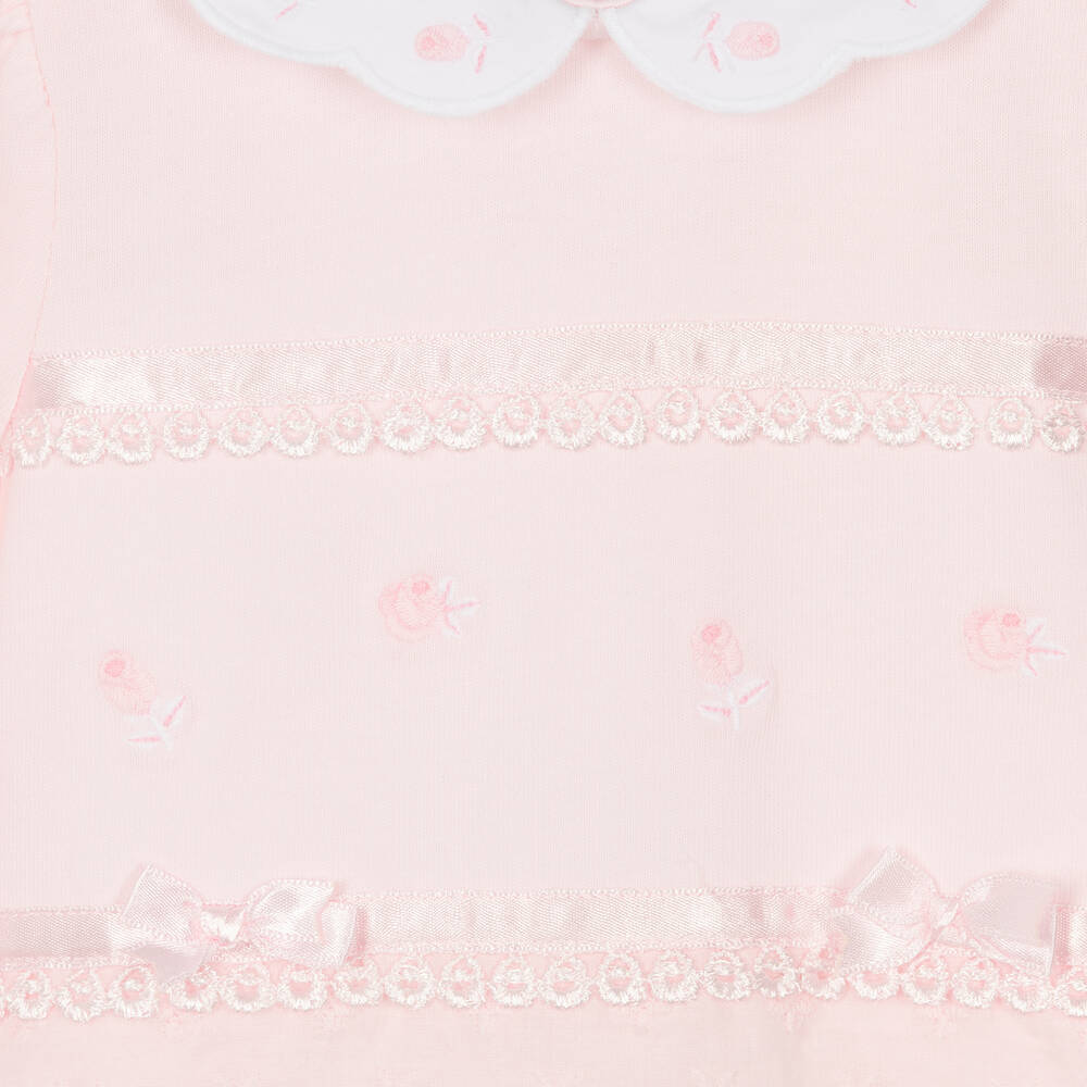 Mintini Baby-Girls Pink Cotton Babysuit | Childrensalon Outlet