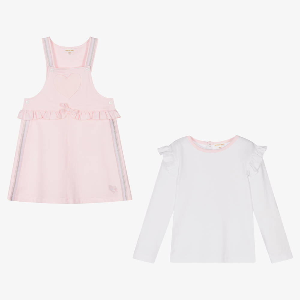 Mintini Baby-Girls Pink Cotton Dress Set | Childrensalon Outlet