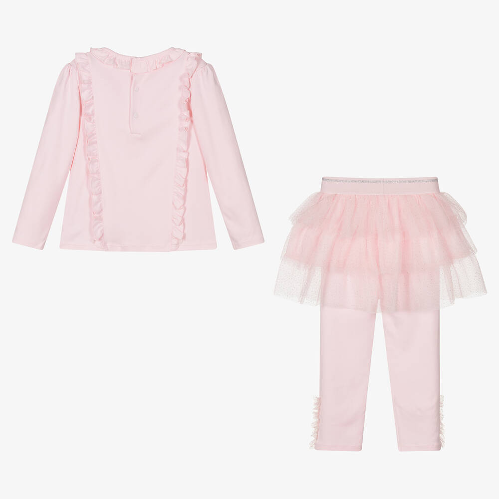Mintini Baby-Girls Pink Cotton Leggings Set | Childrensalon Outlet