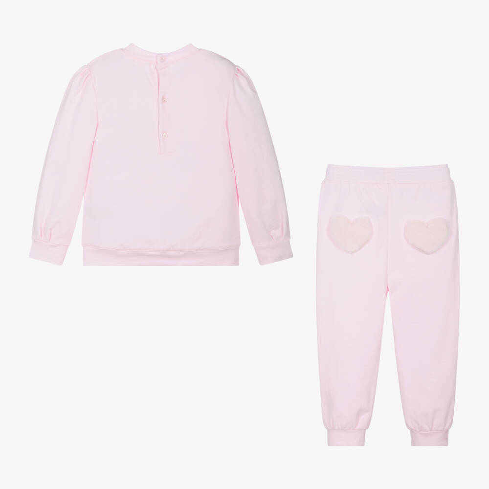 Mintini Baby-Girls Pink Cotton Tracksuit | Childrensalon Outlet