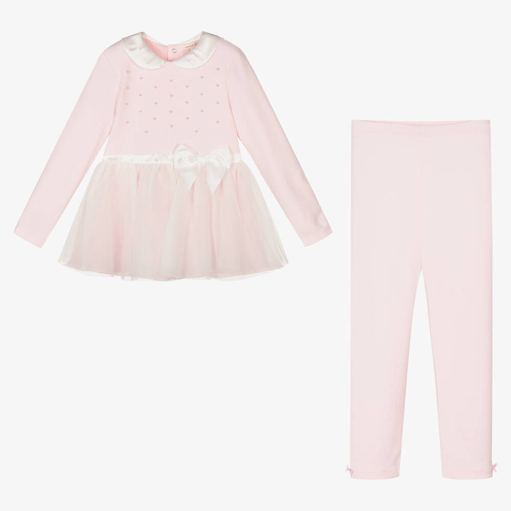 Mintini Baby-Girls Pink Dress & Leggings Set | Childrensalon Outlet