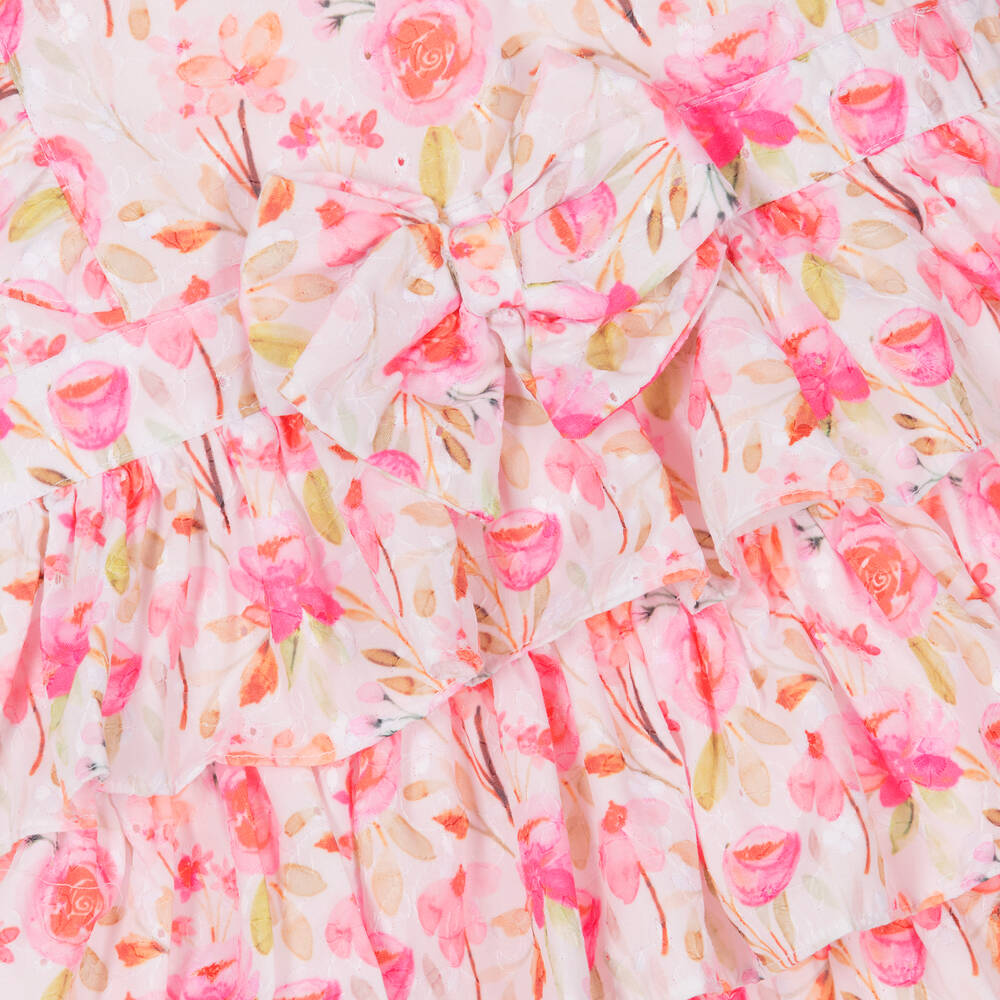 Mintini Baby-Girls Pink Floral Cotton Leggings Set | Childrensalon Outlet