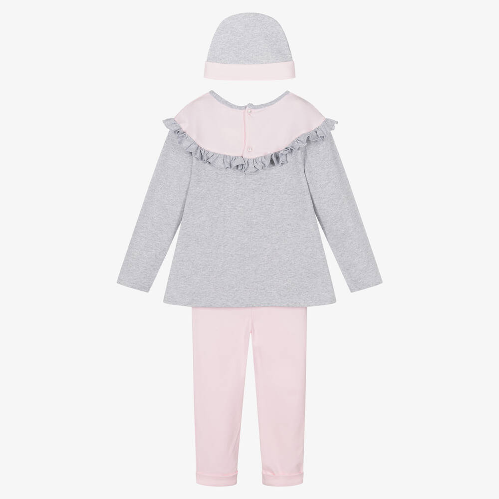Mintini Baby-Girls Pink & Grey Leggings Set | Childrensalon Outlet