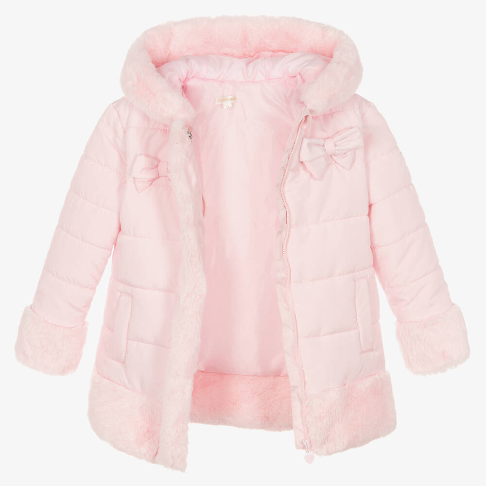 Mintini Baby-Girls Pink Padded Hooded Coat | Childrensalon Outlet