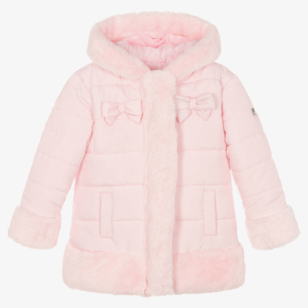 Mintini Baby - Girls Pink Padded Hooded Coat | Childrensalon