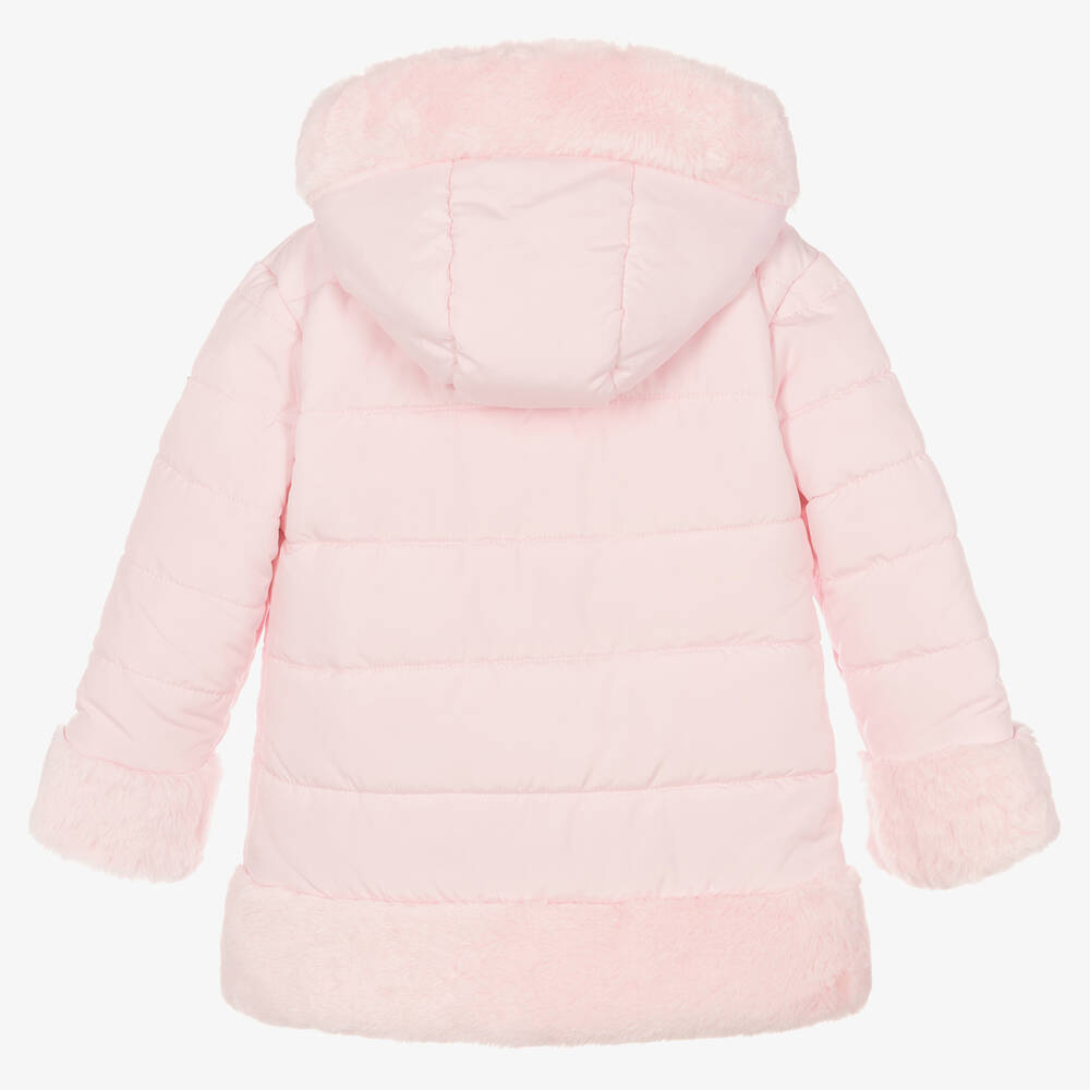 Mintini Baby-Girls Pink Padded Hooded Coat | Childrensalon Outlet
