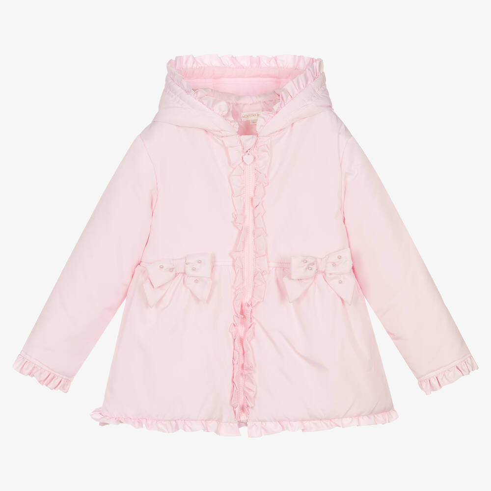 Mintini Baby - Girls Pink Padded Hooded Coat | Childrensalon