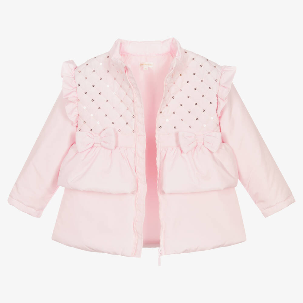 Mintini Baby-Girls Pink Padded Hooded Coat | Childrensalon Outlet