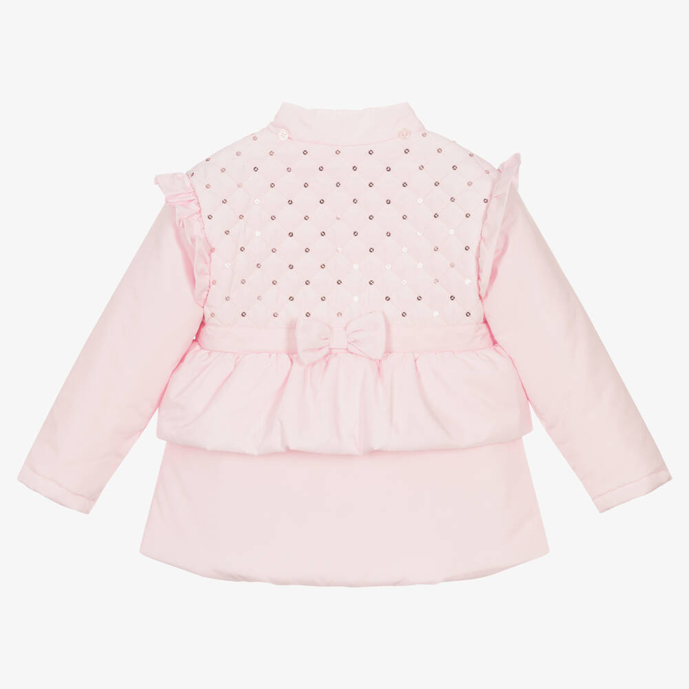 Mintini Baby Girls Pink Padded Hooded Coat